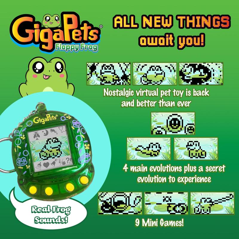 Giga Pet Floppy Frog - 25º Aniversário - Virtual Pet para Crianças